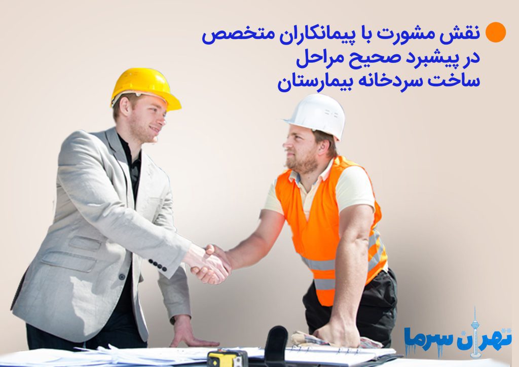 نقش مشورت با پیمانکاران متخصص در پیشبرد صحیح مراحل ساخت سردخانه بیمارستان